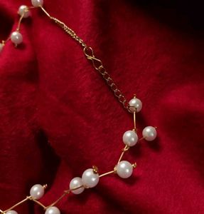 Real Pearl Choker Neck Chain Gold Plated