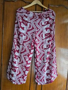 Boho Elephant Print Palazzo Pants