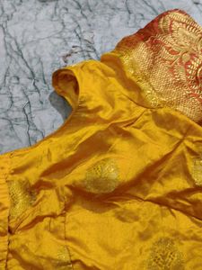 Vibrant Yellow Brocade Blouse