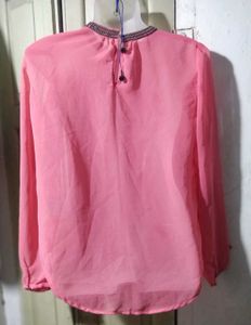 Chic Pink Sheer Blouse
