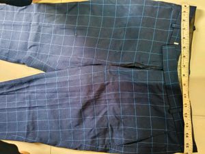Men's Navy Blue Checkered Blazer