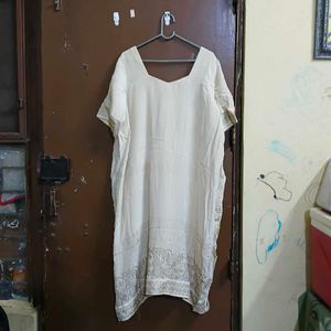 Elegant Cream Kurta with Pants Set