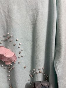Baby Blue Embellished Sweater