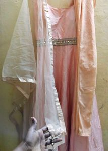 Peach Anarkali Suit with Dupatta