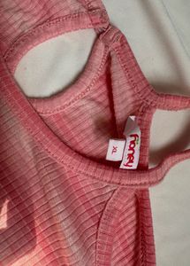 Y2k 2000s pink cold shoulder top