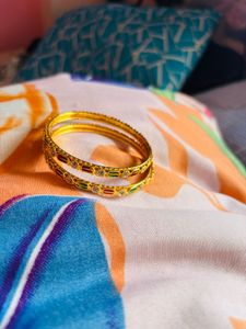 Traditional Meenakari Gold Bangles