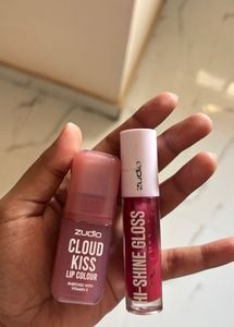 Zudio Cloud Kiss Lip Colour & Hi-Shine Gloss combo