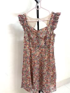 Floral Ruffle Sleeve Mini Dress
