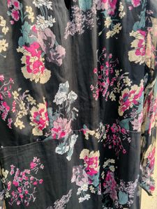 Black Floral Print Dress 💐🛒