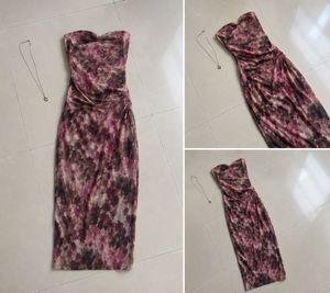 Strapless Floral Print Bodycon Dress