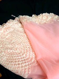 Baby pink Lace saree