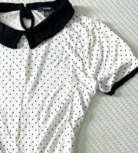 Parisian Polka Fitted Top