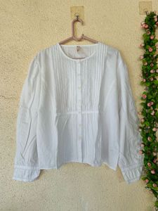 Classic White Pintuck Blouse