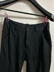 Chic Black Flare Pants with Slit Detail