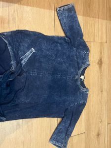Blue Wash Fishtail Tunic Top