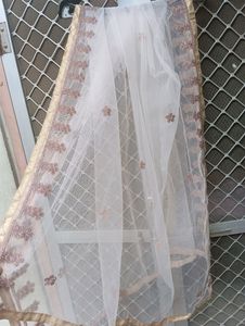 Baby Pink Peplum Top, Lahanga And Dupatta .