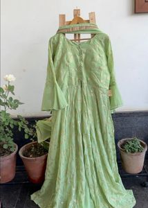 Elegant Purple Embroidered Anarkali with duppatta