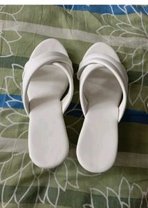 Stylish White Wedge Sandals