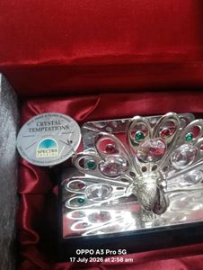 Elegant Peacock Pen Holder with Pe