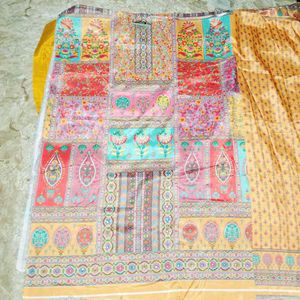 Printed Crepe Unstitched Suit