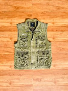 Olive Green Utility Vest afghan brand