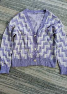 Zigzag Knit Cardigan