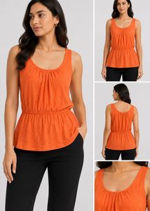 Orange Peplum Top