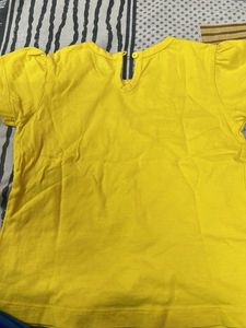 Cute Yellow Fruit Print Shorts Set
