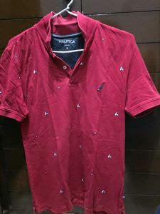 Nautica Men's Red Sailboat Polo Shirt