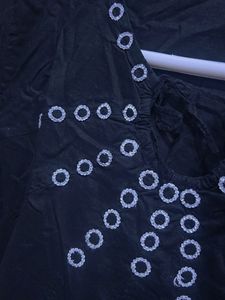 Black Embellished Long Sleeve Top