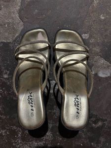Sparkling Gold Flat Sandals