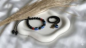 Evil Eye & Om Bracelet Set