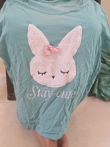 Cute Bunny Graphic T-Shirt with pant