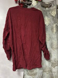 Maroon Long Sleeve Button t-shirt