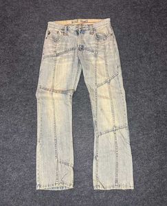 Y2K Patchwork Light Wash Baggy Jeans