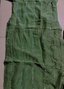 Elegant Green Sequined Kurta plazo