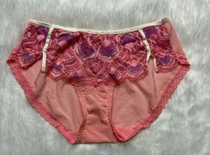 Pink Lace Trim Briefs