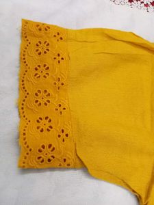 Yellow Lace Trim Top