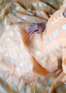 Vintage Peach Diamond Print Dress
