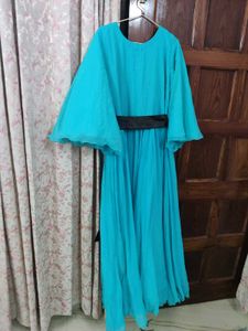 Beautiful Teal Gown with Black Belt