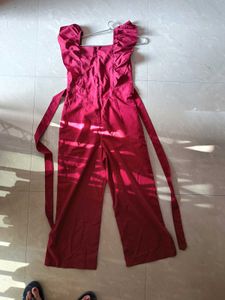 Chic Pink Ruffle Jumpsuit
