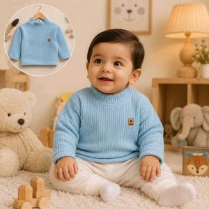 🇳🇿💫🎀winter Baby Blue Ribbed Turtle Neck warmer