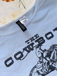 H&amp;M Light Blue "The Cowboy Ranch" Graphic Tee