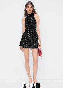 Black Polka Dot Halter Dress