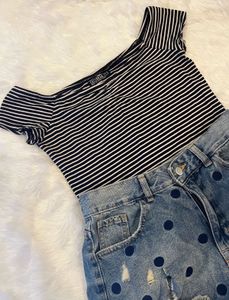 Stripped Off-Shoulder Top