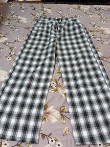 Plaid Wide-Leg Pants