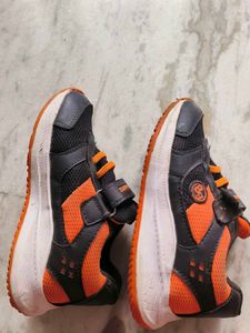 Kids' Grey &amp; Orange Sneakers