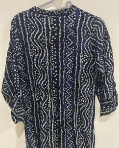 Stylish Blue Bandhani Print Kurta