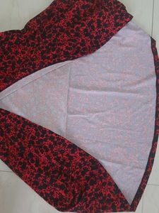 NEW IMPORTED - Red &amp; Black Floral Print Midi Dress