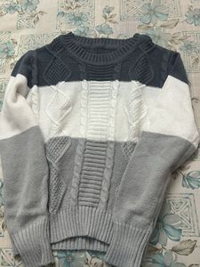 Cozy Colorblock Cable Knit Sweater